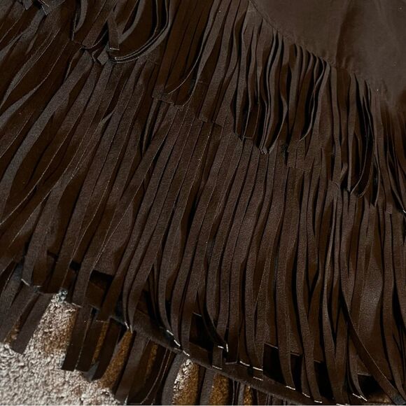 Black Fringe Mini Skirt - Picture 2 of 10